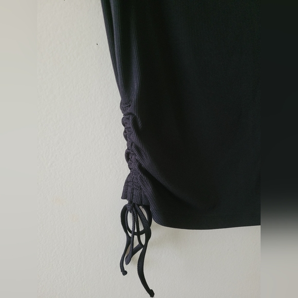 Karen Millen Monochrome Contrast Cutout Minimalist Side Rouched Blouse Top 6 - Picture 7 of 8